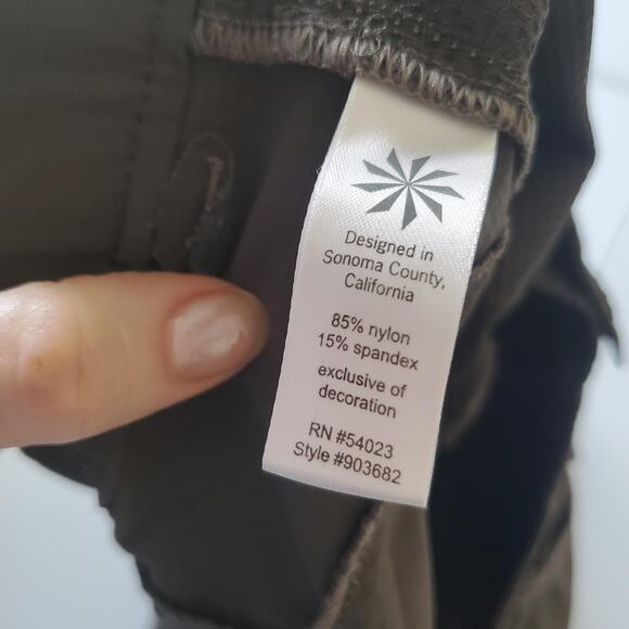 Athleta Pants Womens 12 Brown Convertible Hiking Jogger Zip Off Nylon Stretch - Picture 4 of 10